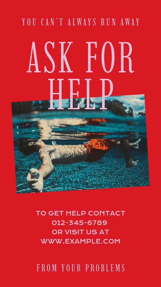 Ask for help  Instagram story template, editable design for social media