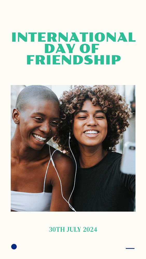 International day of friendship  Instagram story template, editable design for social media