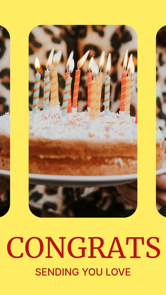 Congrats  Instagram story template, editable design for social media