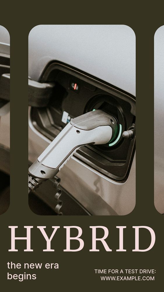 Hybrid electric car  Instagram story template, editable design for social media