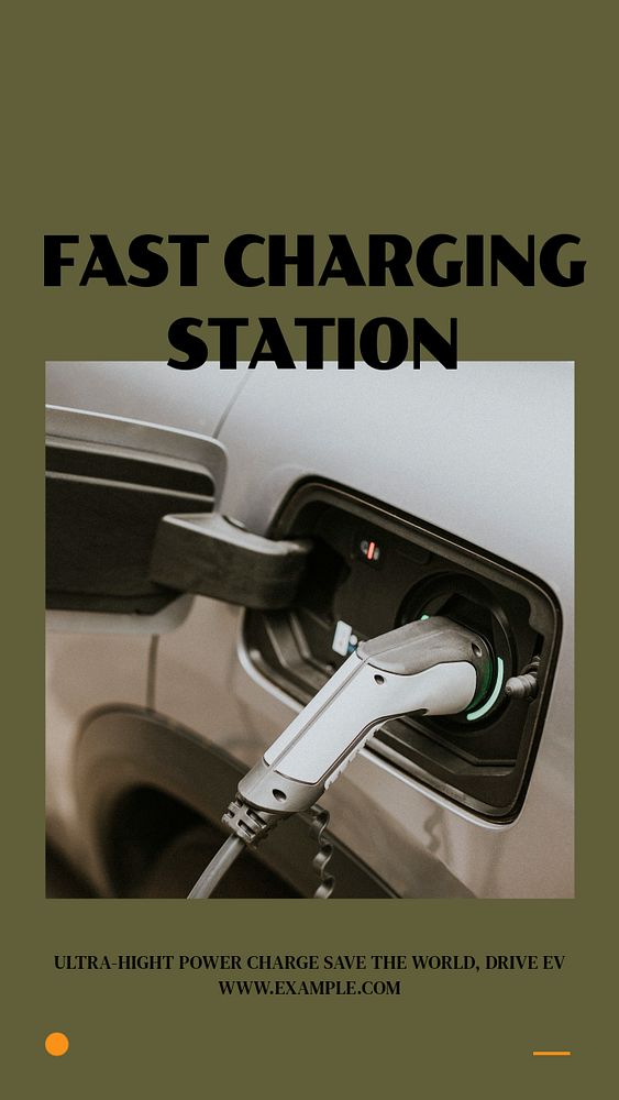 EV charging station  Instagram story template, editable design for social media