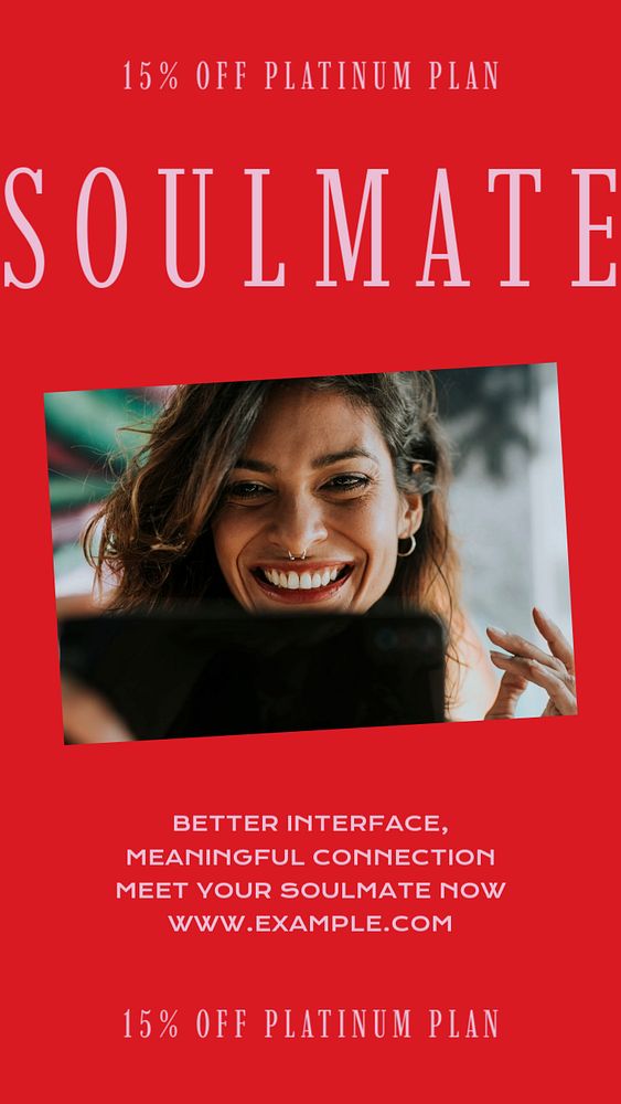 Soulmate  Instagram story template, editable design for social media