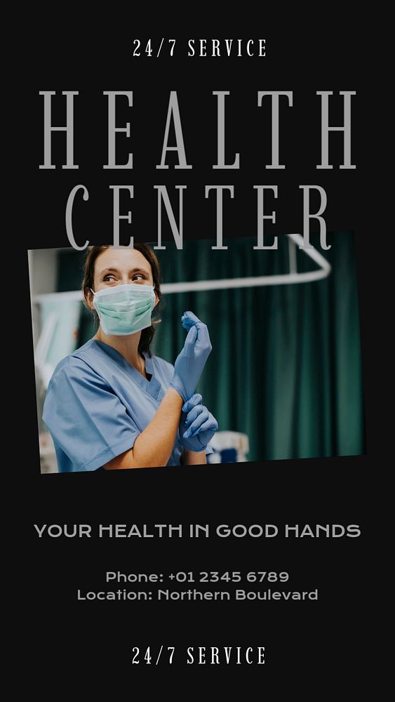 Medical center  Instagram story template, editable design for social media