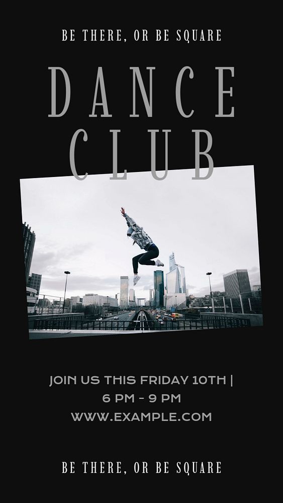 Dance club  Instagram story template, editable design for social media