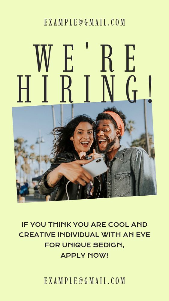 We're hiring  Instagram story template, editable design for social media