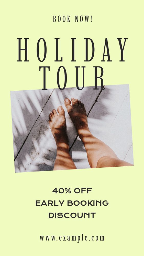 Holiday tour  Instagram story template, editable design for social media