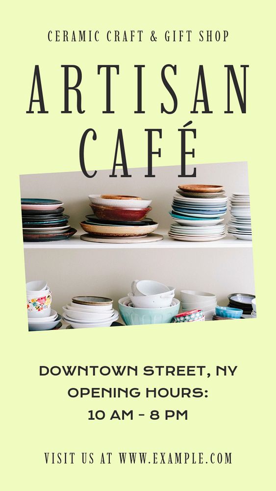 Artisan cafe  Instagram story template, editable design for social media