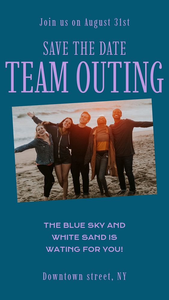 Team outing  Instagram story template, editable design for social media