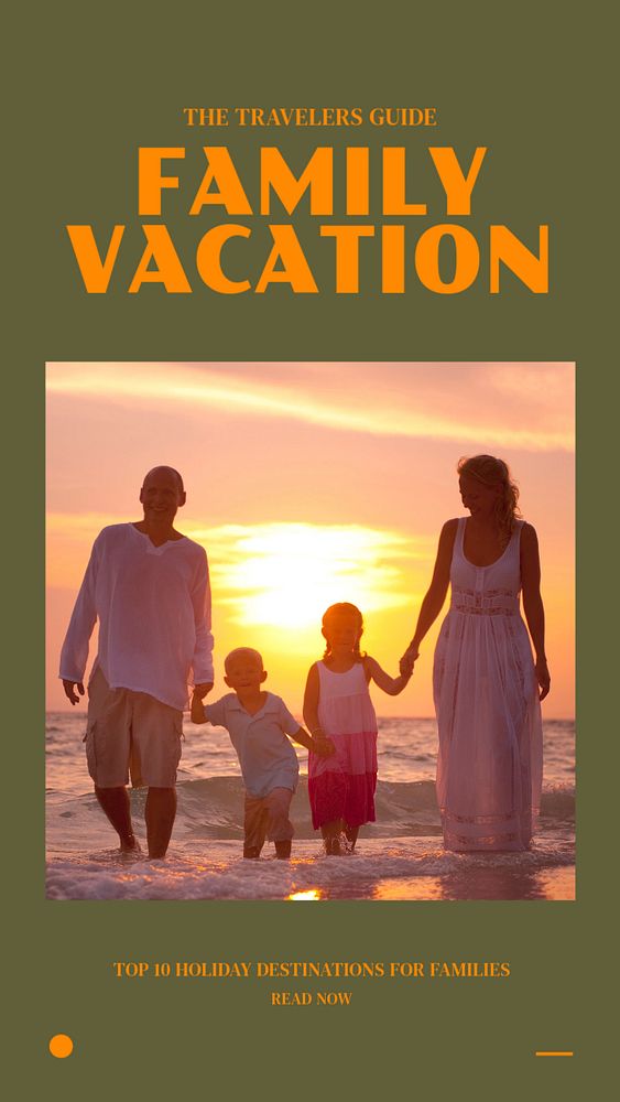 Family vacation  Instagram story template, editable design for social media