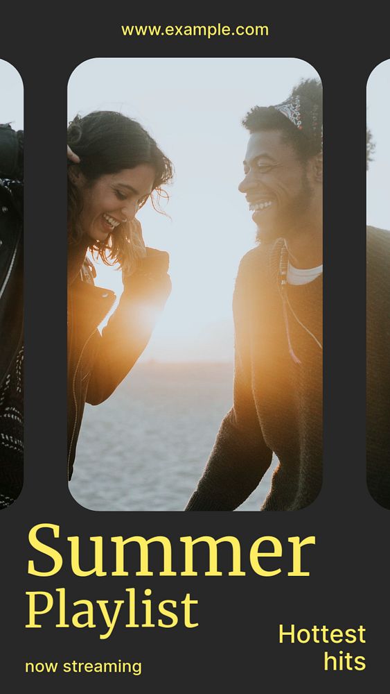 Summer playlist  Instagram story template, editable design for social media