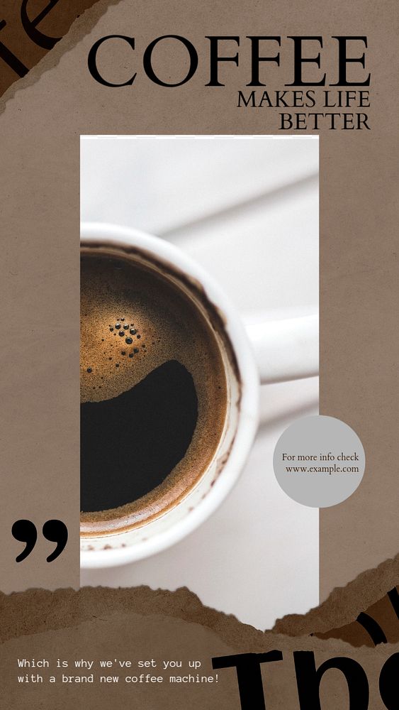 Coffee machine Instagram story template, editable design