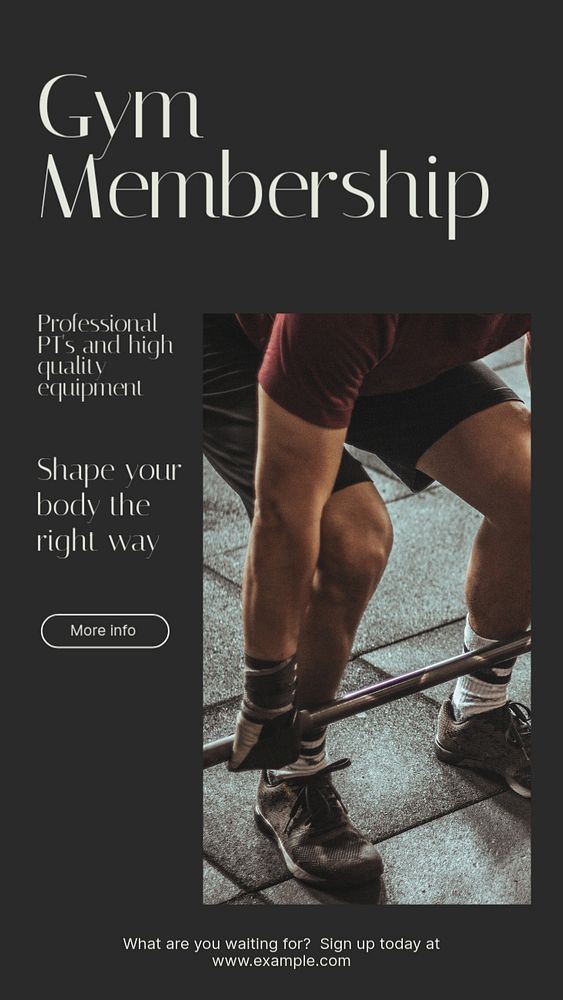 Gym membership Instagram story template, editable design