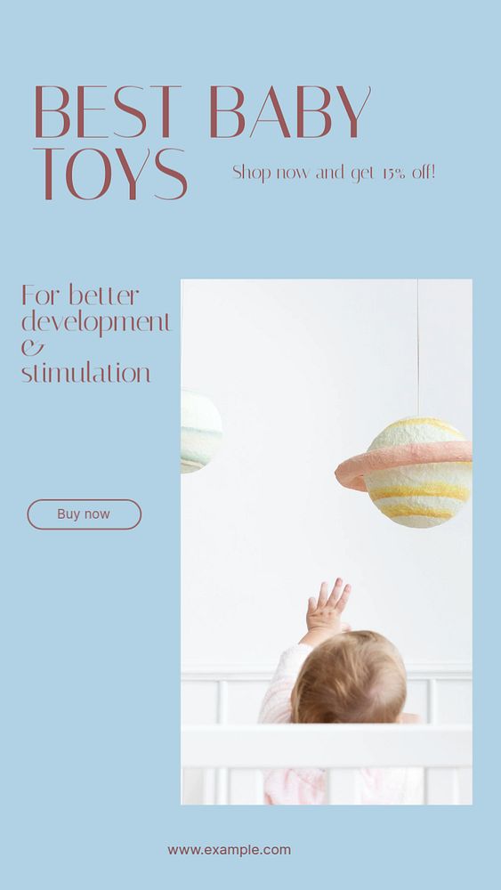 Baby toys Instagram story template, editable design