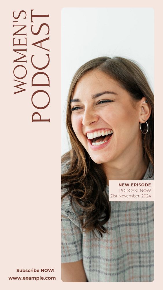 Women's podcast Instagram story template, editable design