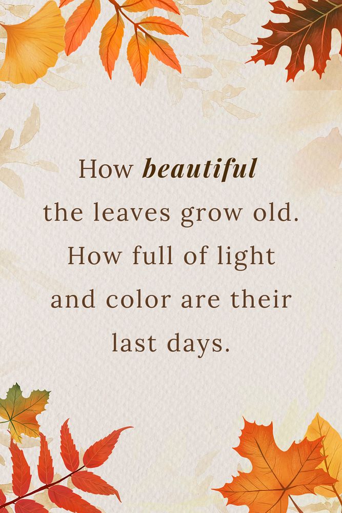 Autumn season quote  Pinterest pin template, editable text