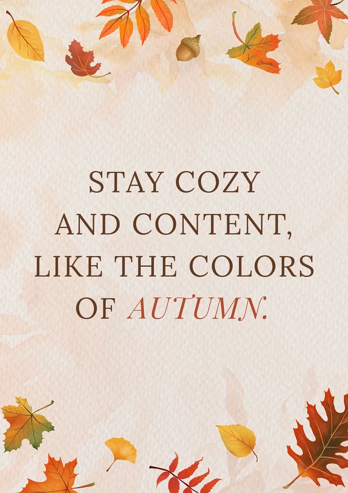 Fall season quote  Pinterest pin template, editable text