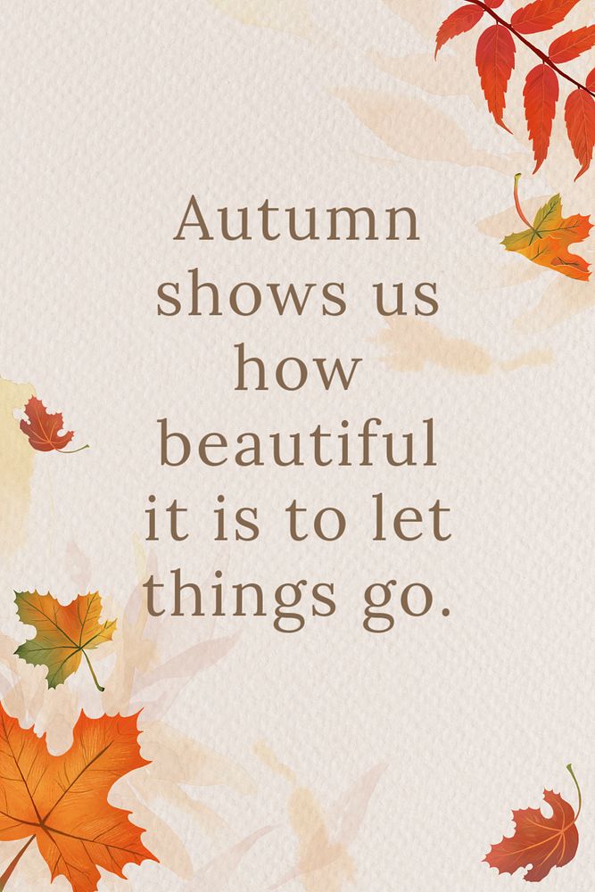 Autumn season quote poster template,  editable text