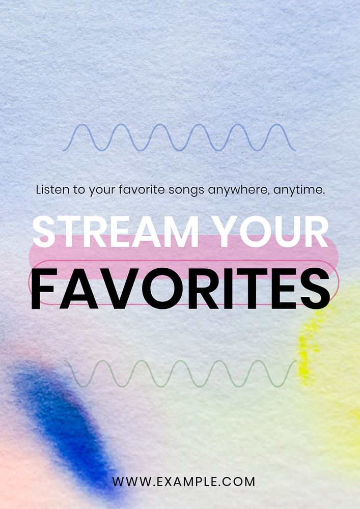 Streaming music poster template, customizable abstract design