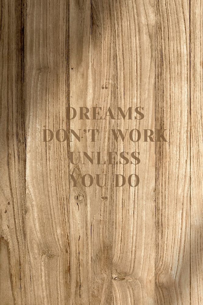 Dream quote editable poster template, wood design