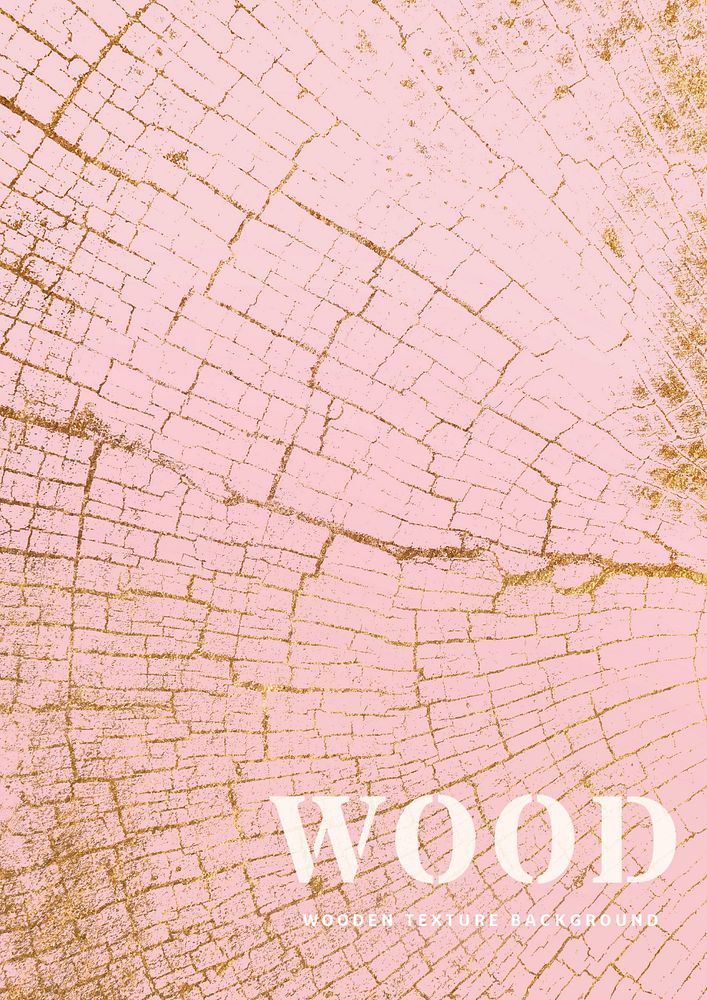 Pink wood poster template, editable text