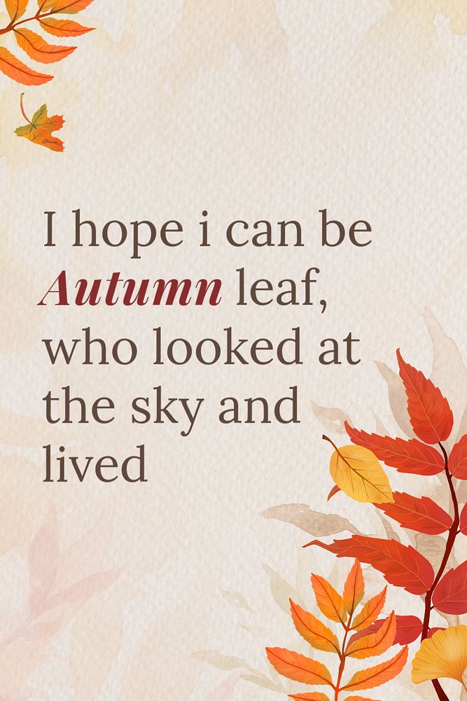 Fall quote  Pinterest pin template, editable text