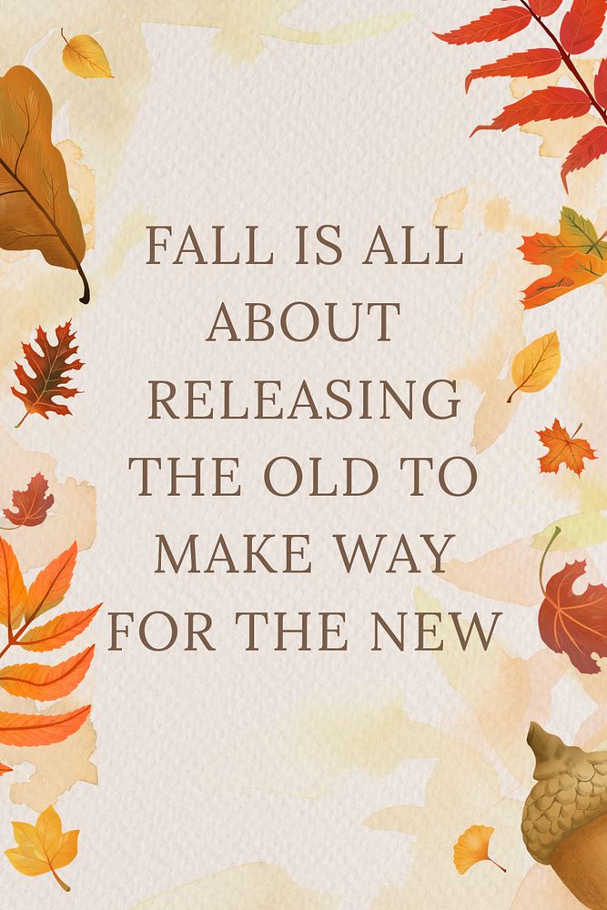 Fall quote  Pinterest pin template, editable text