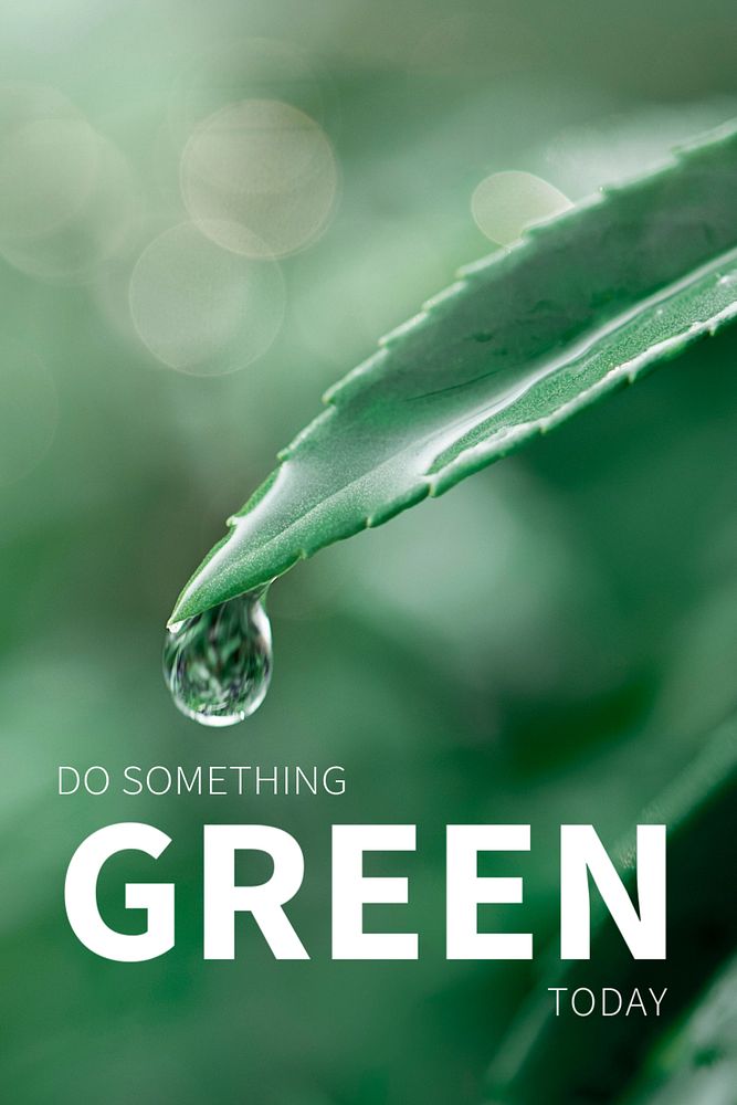 Environment Pinterest pin template, editable design with green leaf