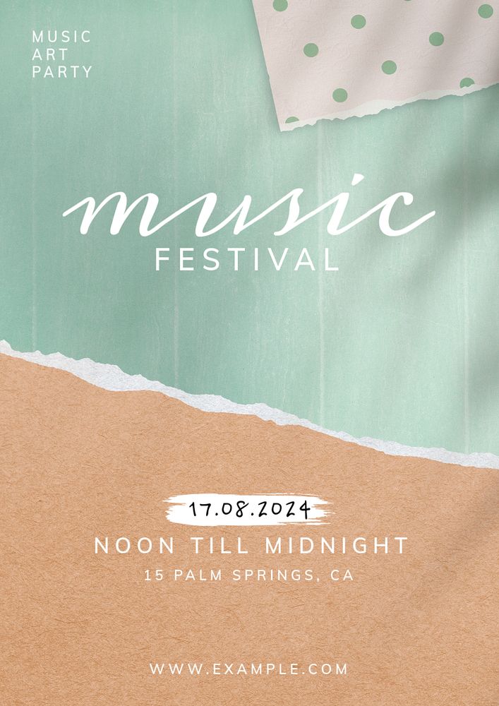 Music festival poster template, editable design