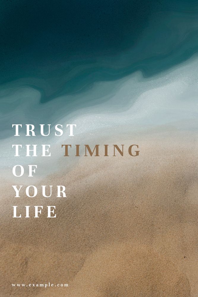 Trust the timing quote template, editable aesthetic Pinterest pin