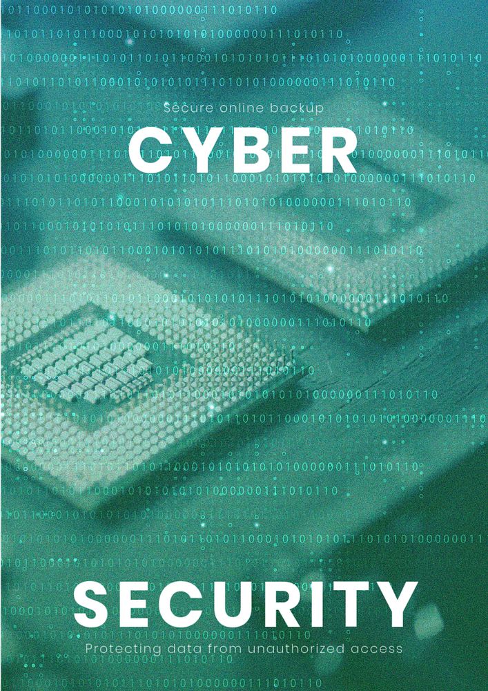 Cyber security technology poster template, editable motherboard design