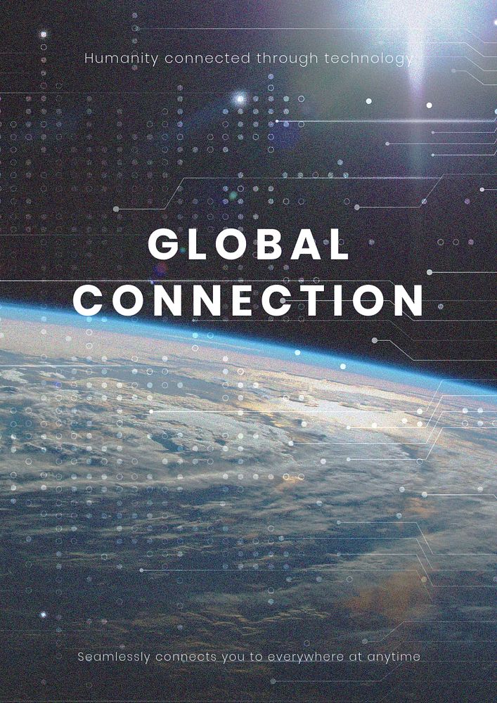 Global connection technology poster template, editable network design