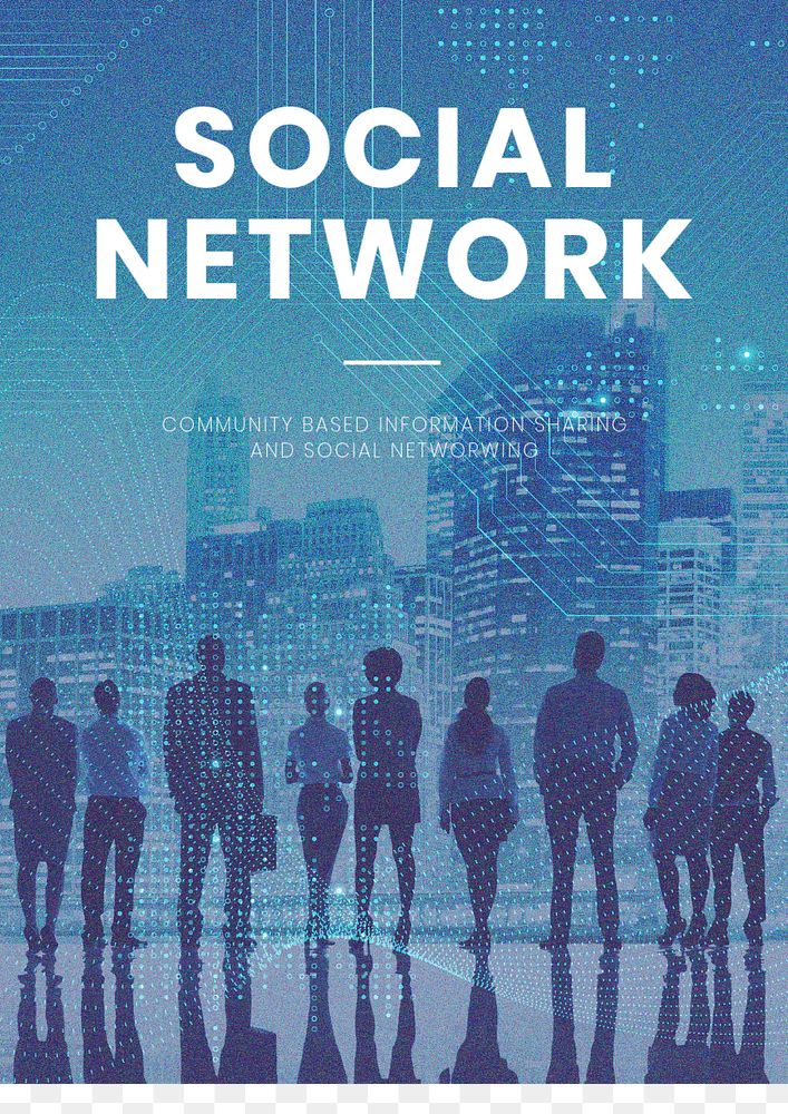 Network connection poster template, editable technology design