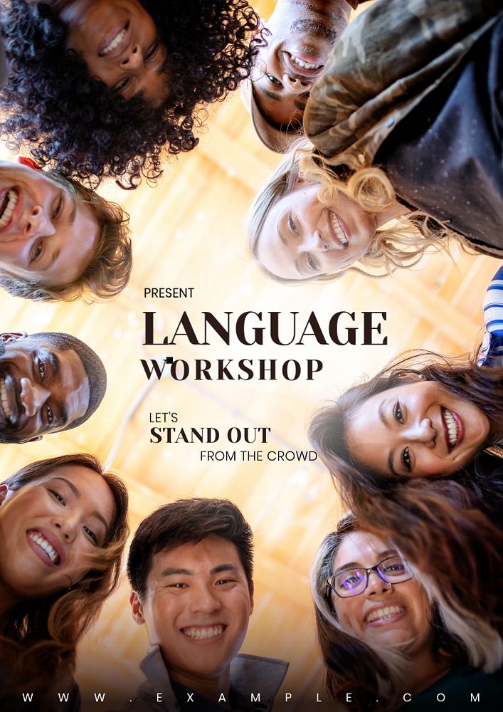 Language workshop editable poster template