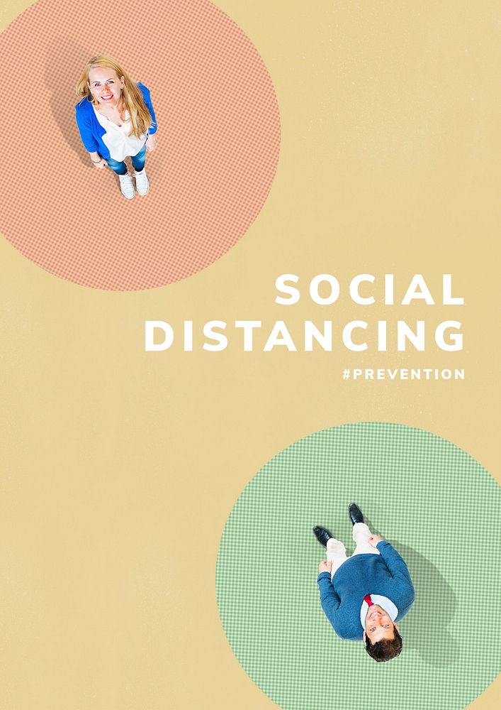 Social distancing editable poster template