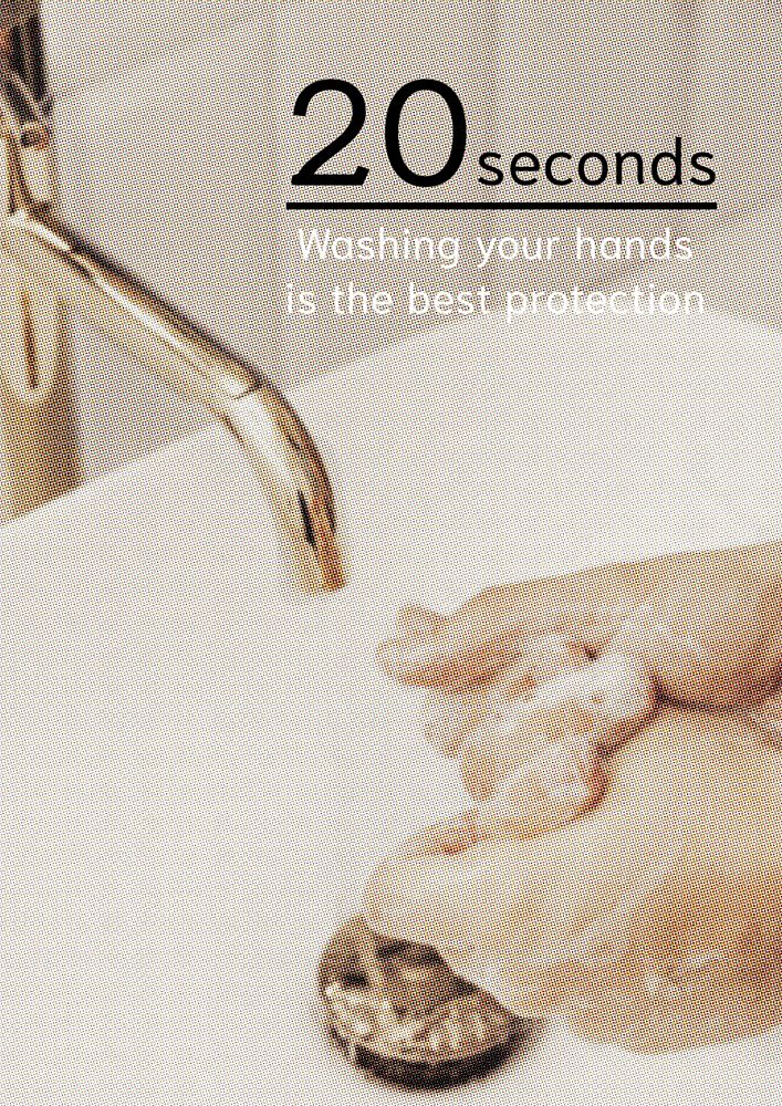 Wash hands editable poster template