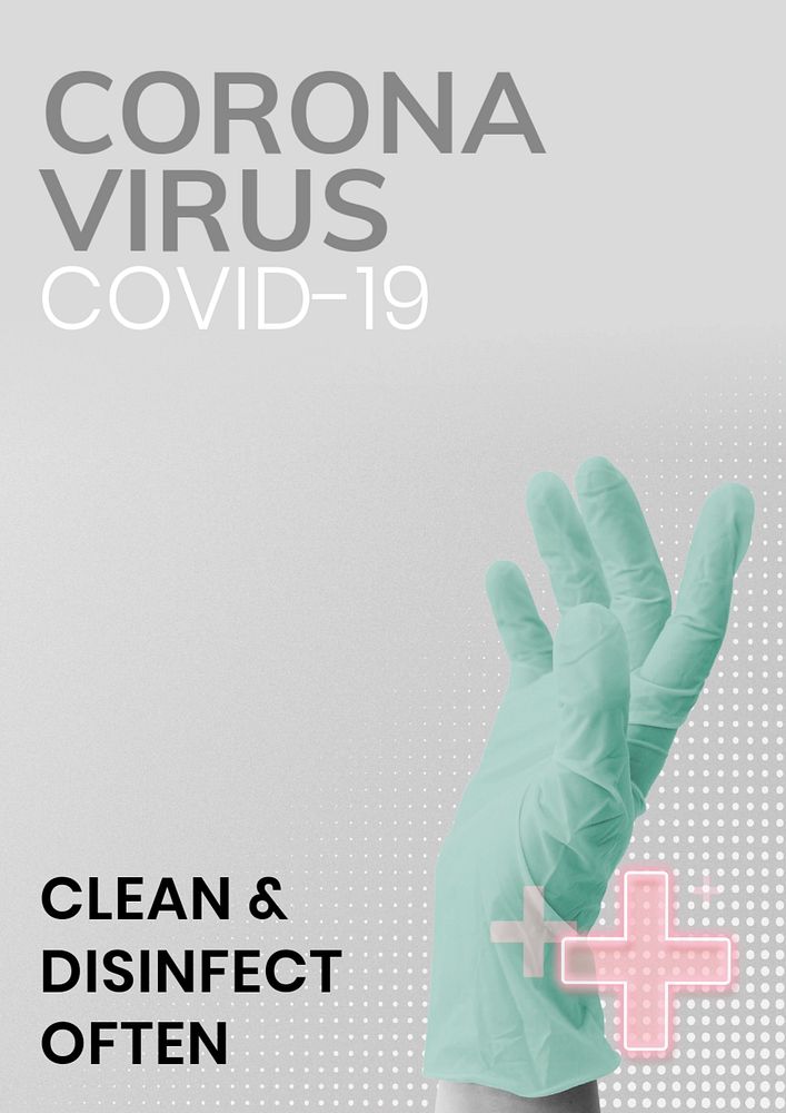 Medical glove editable poster template