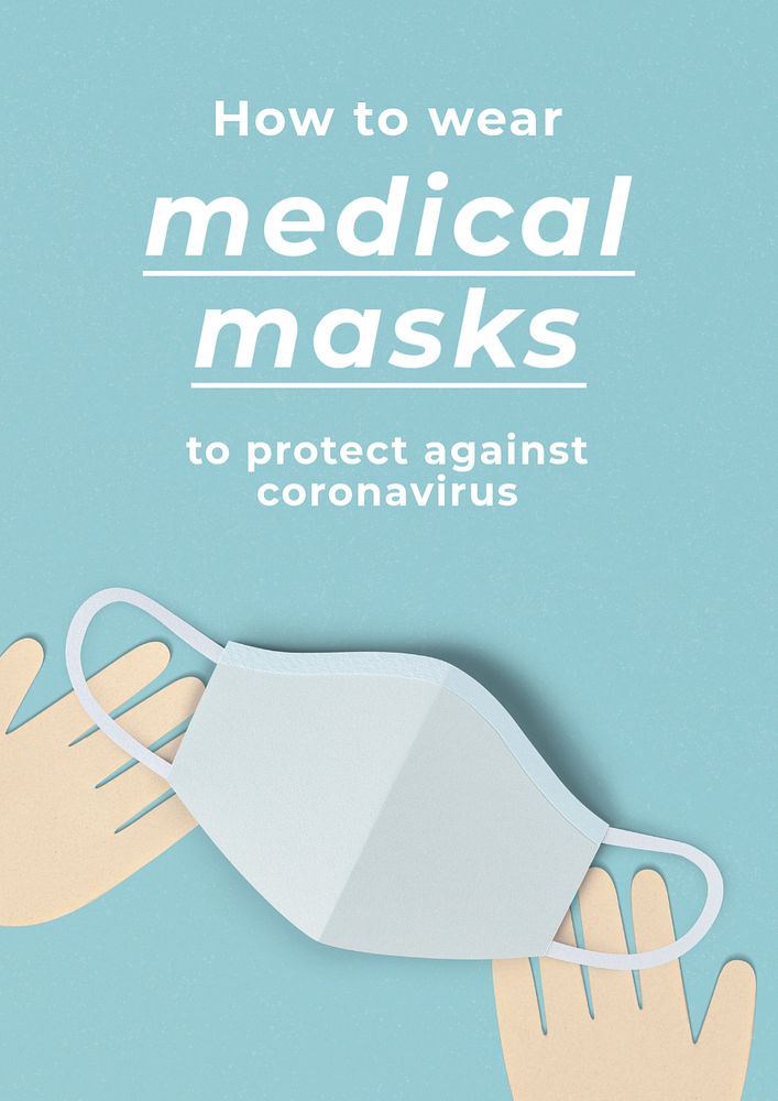 Medical mask editable poster template