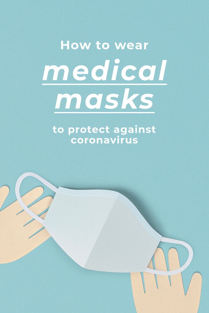 Medical mask Pinterest Pin template, editable design