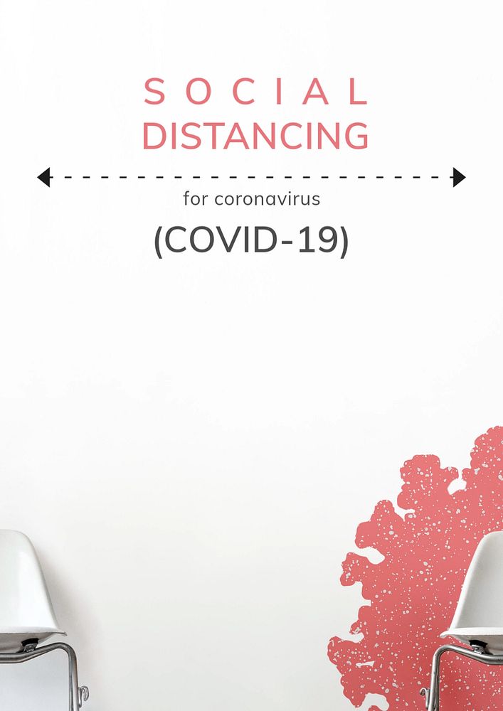 Social distancing editable poster template