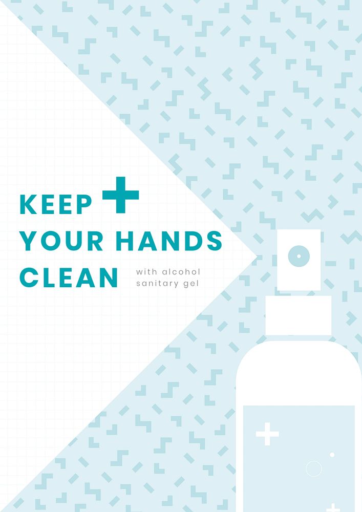 Wash hands poster template, editable design