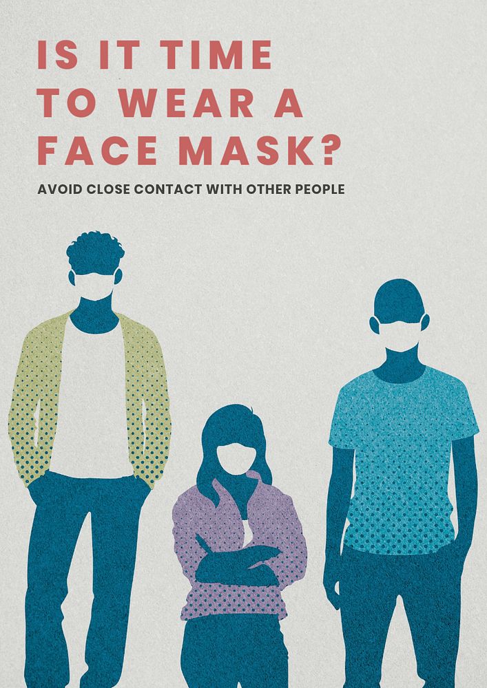 Wear mask editable poster template