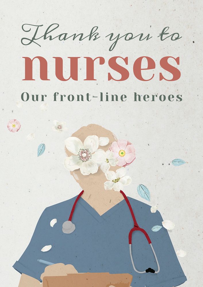 Thanks nurses editable poster template