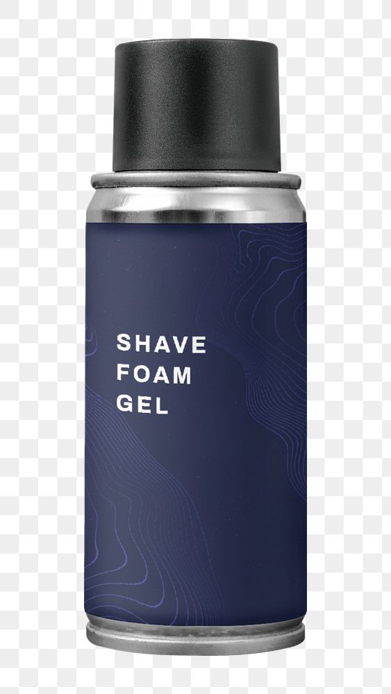 Shave foam bottle mockup element, customizable design