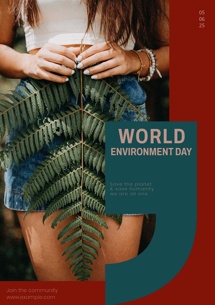 World environment day poster template, editable text & design