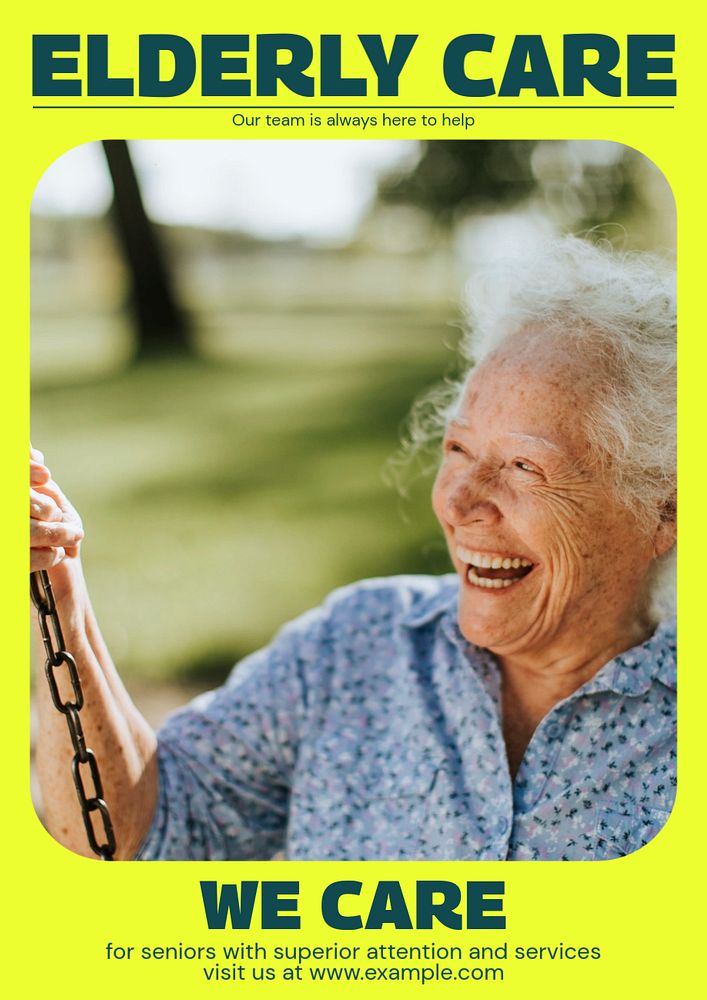 Elderly Care Poster Template Editable Premium Editable Template 