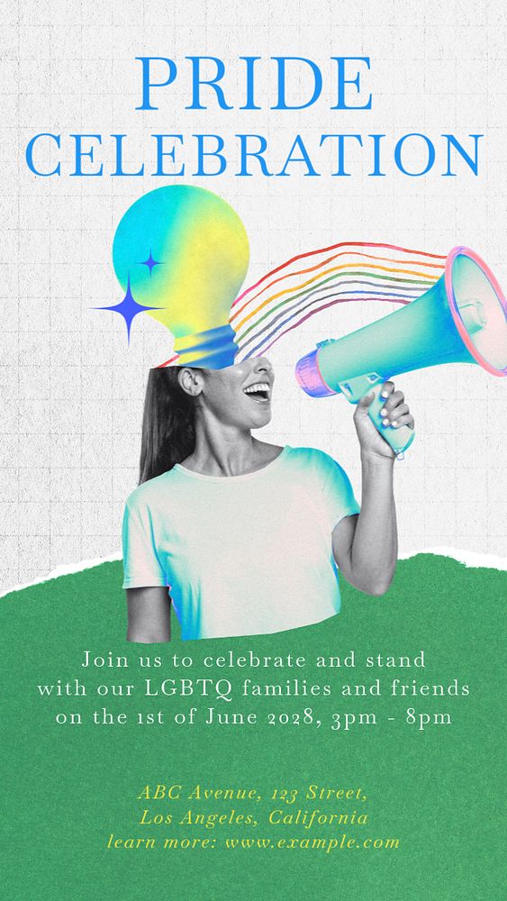 Pride month celebration Instagram story template, editable text & design