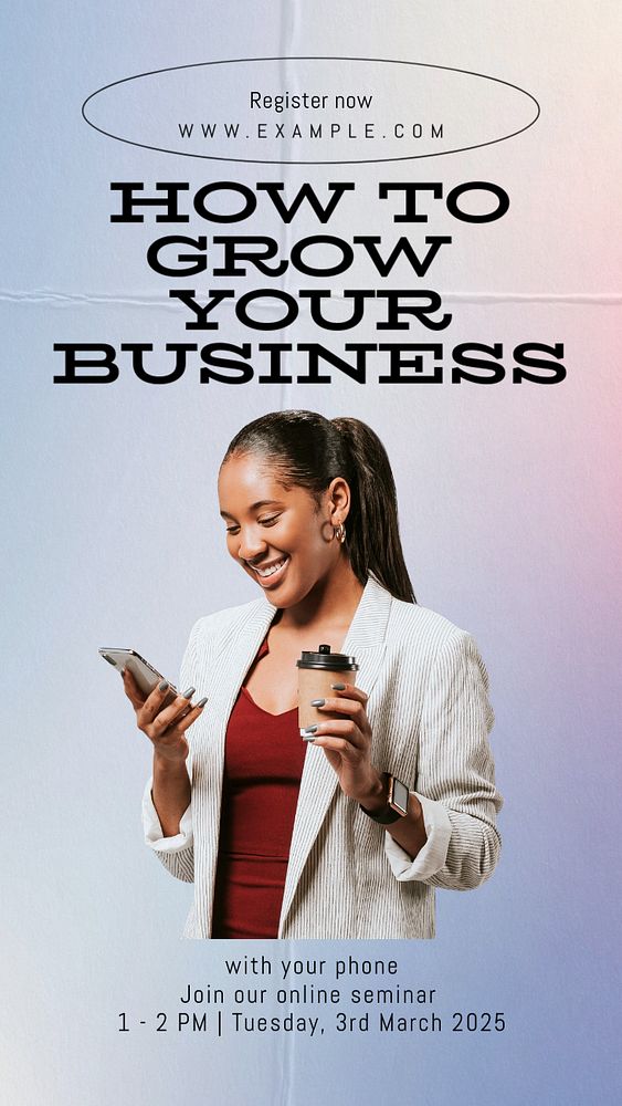 Grow business Instagram story template, customizable social media design 