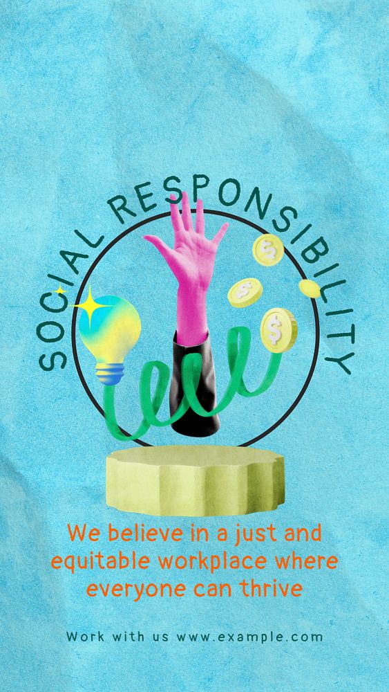 Social responsibility manifesto Instagram story template, editable text & design