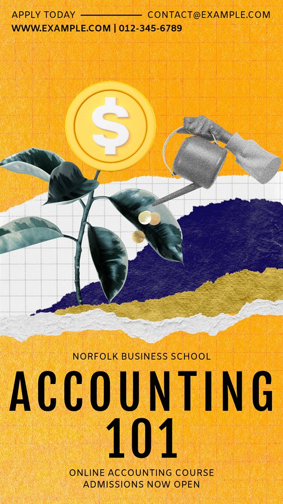 Accounting 101 Instagram story template, editable text & design