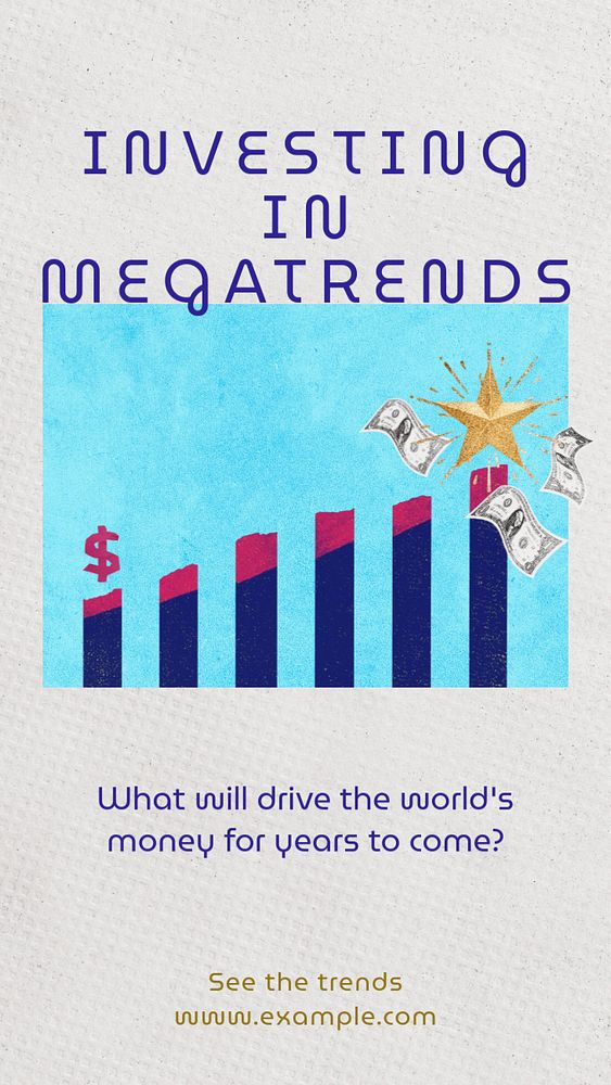 Investing in megatrends Instagram story template, editable text & design